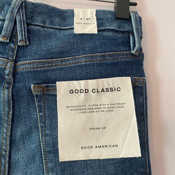 NWT Good American Women's size 4 / 27 Indigo Good Classic Skinny High Rise Jeans - Picture 9 of 13
